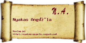 Nyakas Angéla névjegykártya